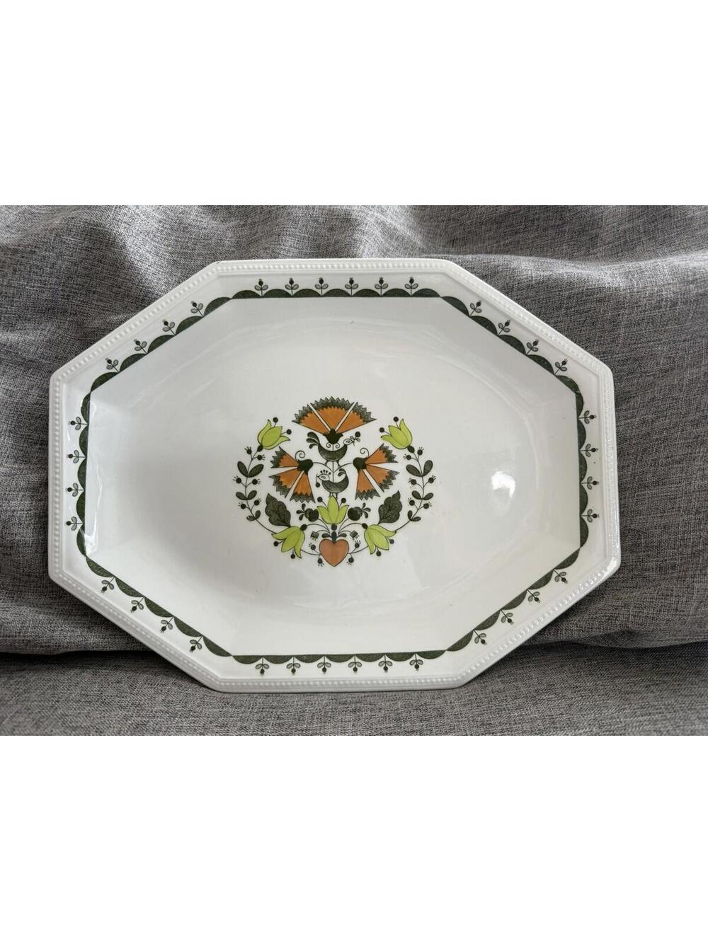 Vintage Johnson Bros England Greenfield Oval Platter 13.75” Mid Century Modern